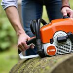 Guide sécurisé pour démonter la tête d'une débroussailleuse STIHL étape par étape
