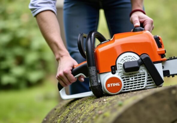 Guide sécurisé pour démonter la tête d'une débroussailleuse STIHL étape par étape
